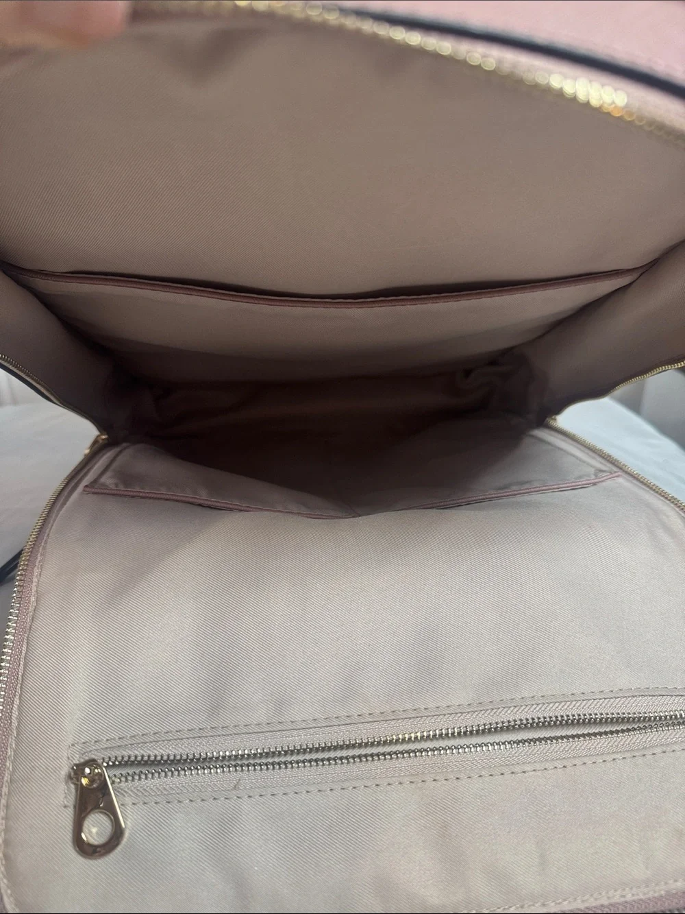 CALPAK Dusty Rose Whipstitch Laptop Backpack  pockets New